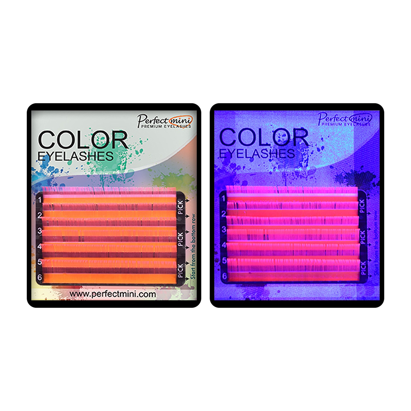 Mini Fluorescente Perfeito -  Roz -  Mix 8-13, C, 0,07 mm
