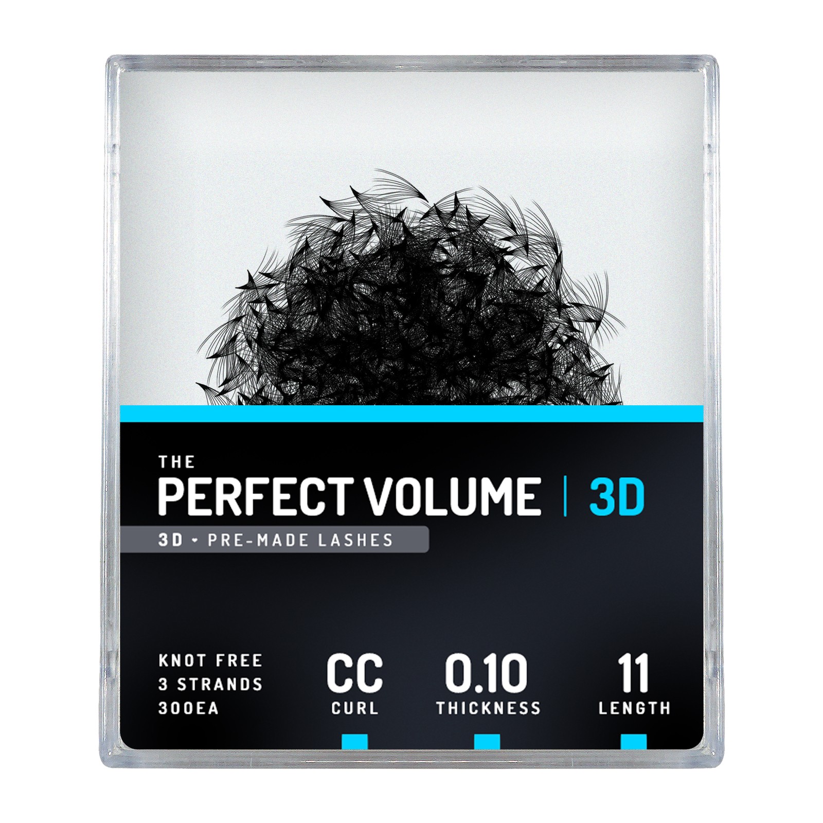 Volume Perfeito -  300 buchetes 3D pré-fabricados -  11mm, CC, 0,10mm