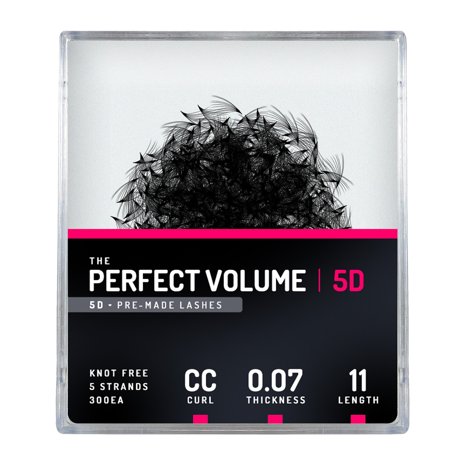 Volume Perfeito -  300 buchetes pré-fabricados 5D -  11mm, CC, 0,07mm