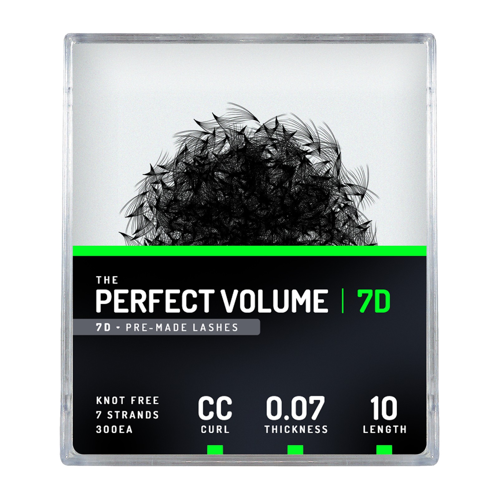 Volume Perfeito -  300 buchetes pré-fabricados 7D -  10 mm, CC, 0,07 mm