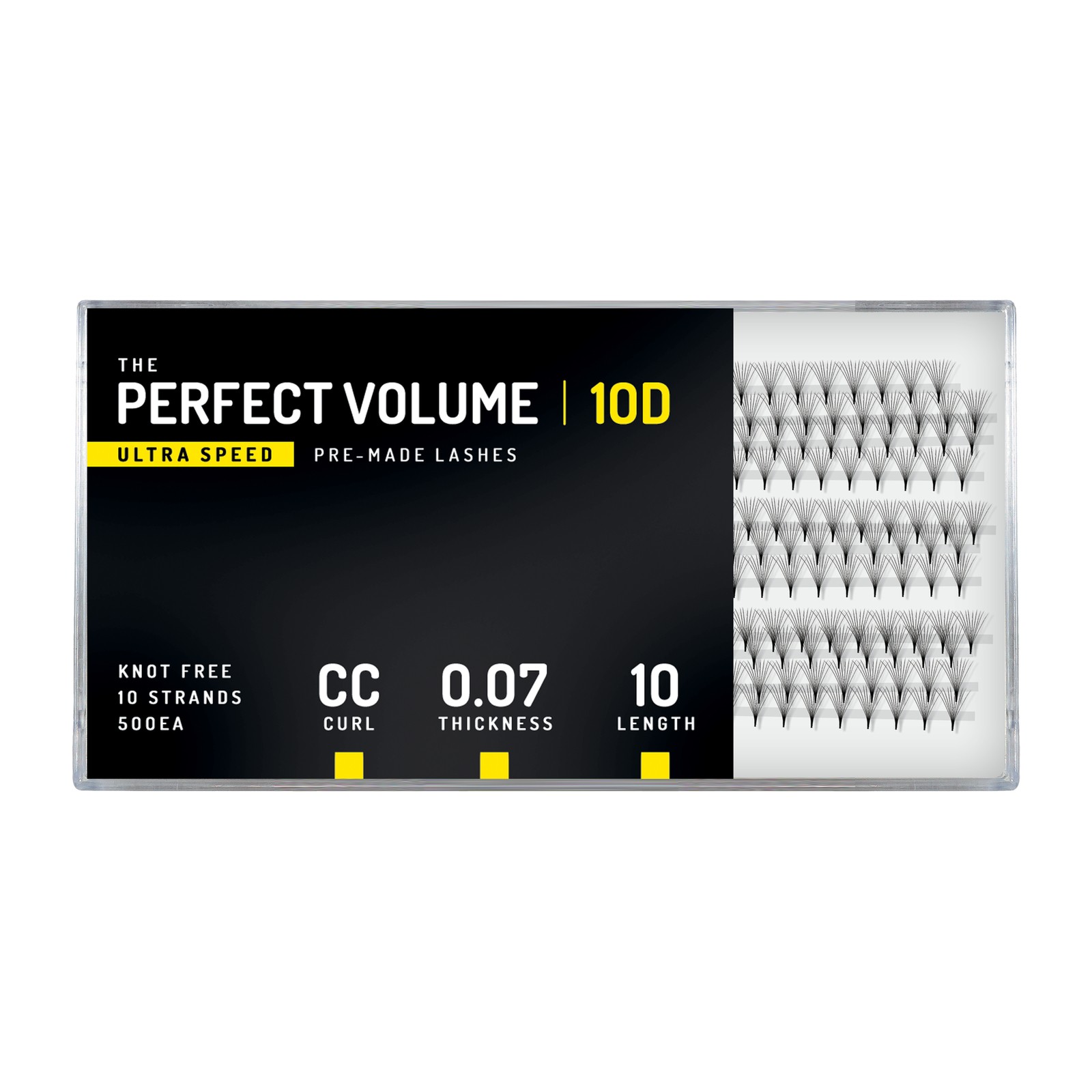 Volume Perfeito Ultra Velocidade -  500 buchețele pré-fabricados 10D -  10 mm, CC, 0,07 mm