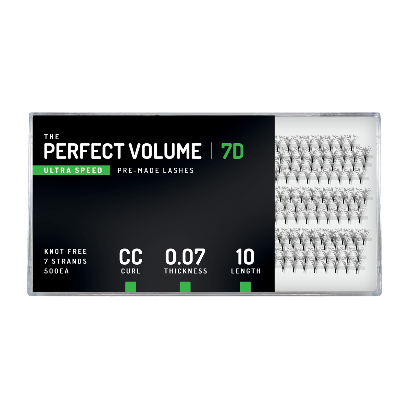 Volume Perfeito Ultra Velocidade -  500 buchețele pré-fabricados 7D -  10 mm, CC, 0,07 mm