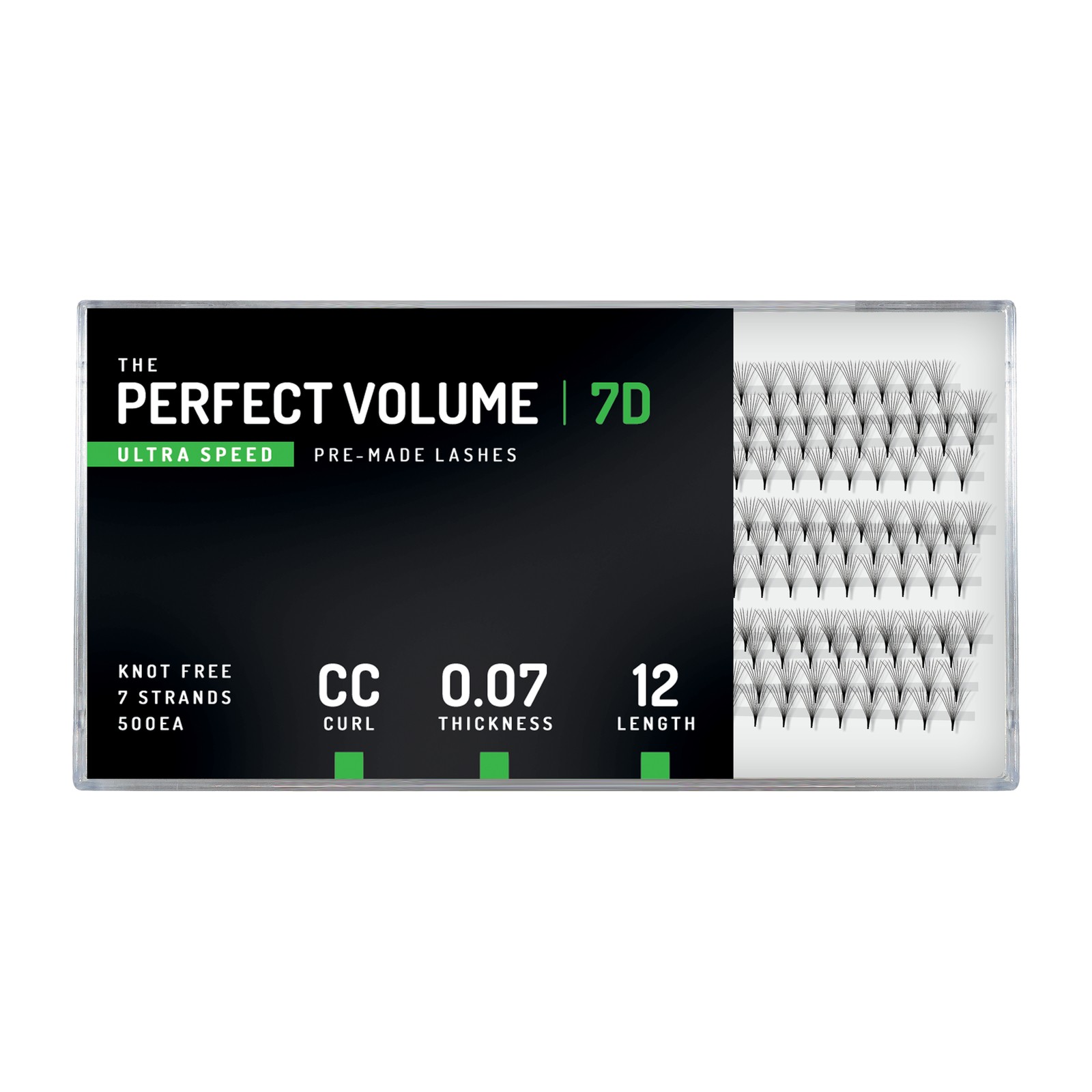 Volume Perfeito Ultra Velocidade -  500 buchețele pré-fabricados 7D -  12 mm, CC, 0,07 mm
