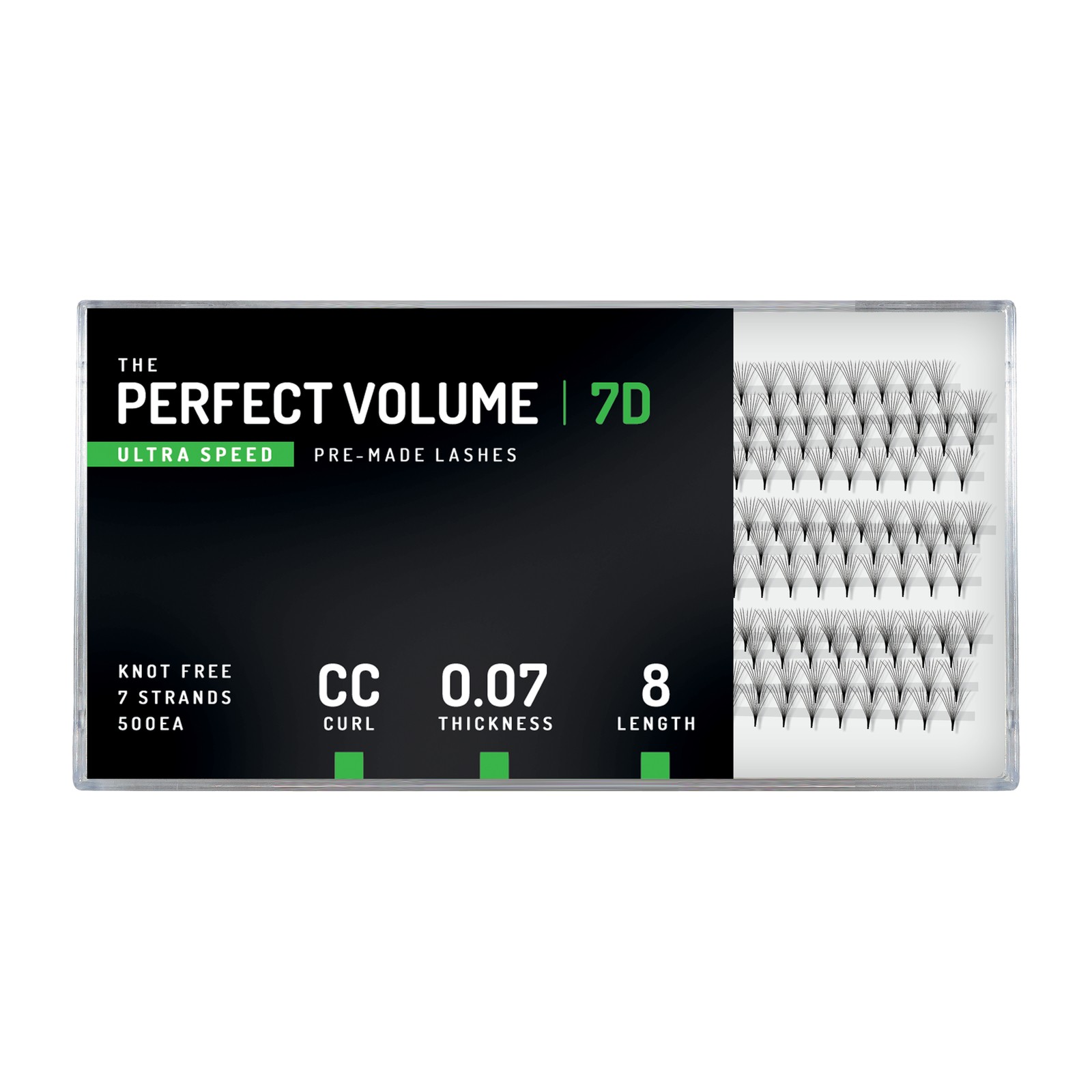 Volume Perfeito Ultra Velocidade -  500 buchețele pré-fabricados 7D -  8 mm, CC, 0,07 mm